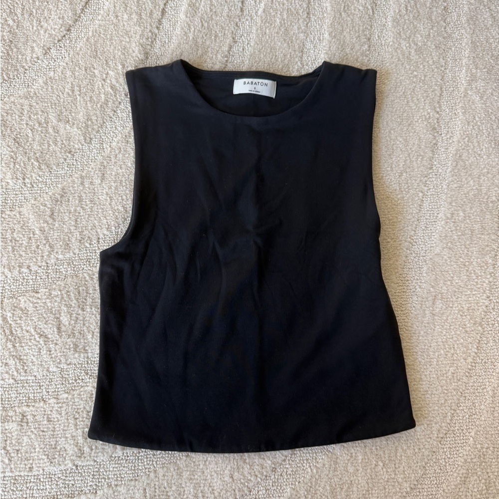 Aritzia Black Contour Crewneck Tank